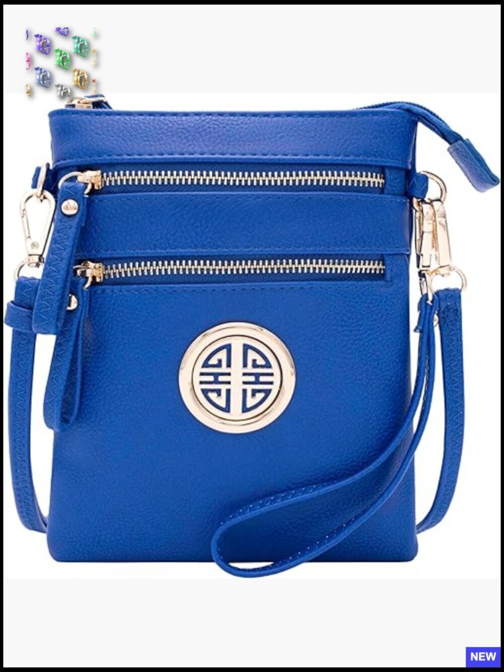 Small Multi Zipper Pockets Crossbody Bag with Detachable Wristlet